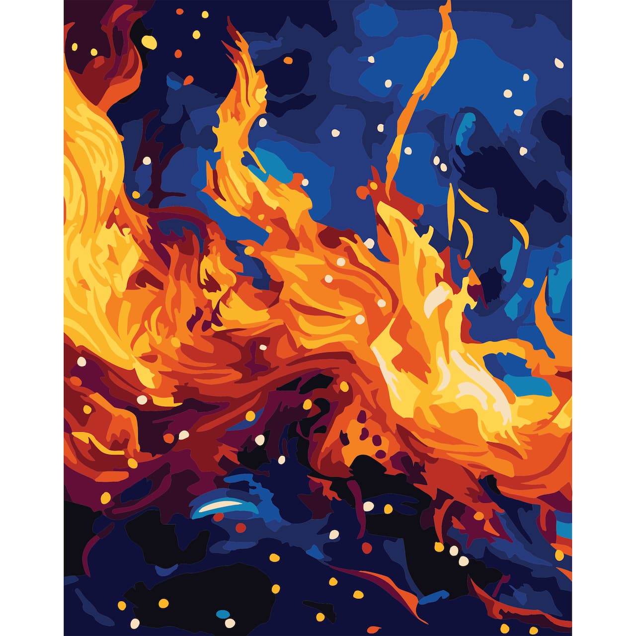 8" x 10" Abstract Fire Paint-by-Number Kit with Wood Display Hanger by Artist's Loft®